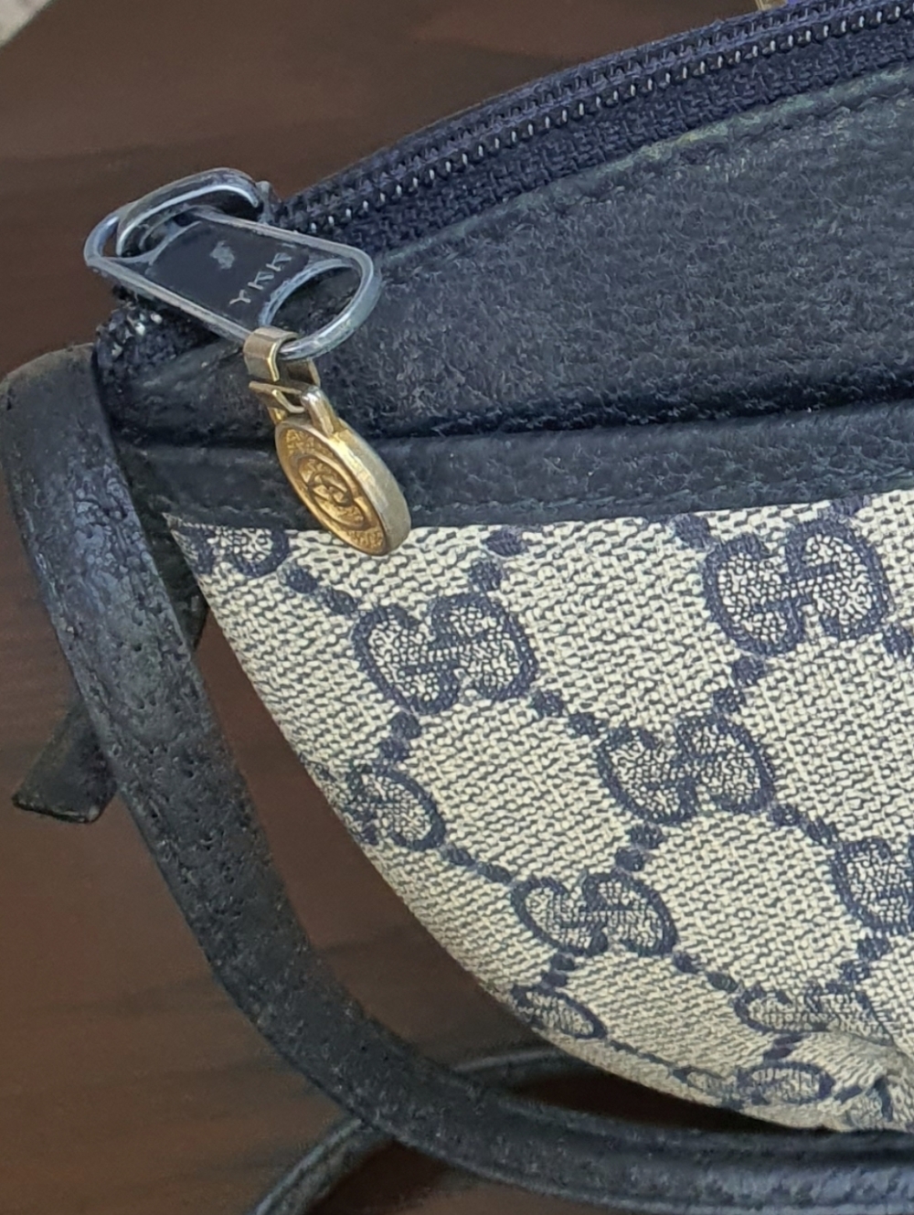 Gucci GG Supreme Monogram Coated Canvas Leather Blue Navy Shoulder/Crossbody Bag - Picture 10 of 15